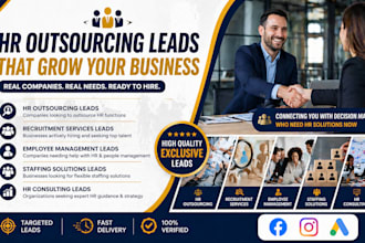 quality HR outsourcing leads for your services, HR consulting, recruitment lead