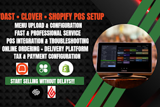 set up square, toast, clover and lightspeed pos integration system