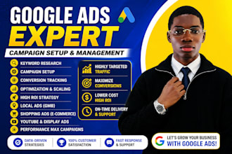 setup and manage your google ads manager  adwords PPC ad campaigns