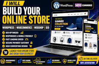 build wordpress ecommerce website woocommerce online store webshop SEO