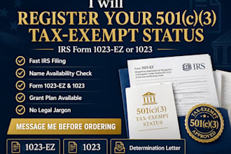 register your 501c3 tax exempt status with irs form 1023ez or 1023
