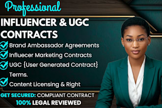 brand ambassador, influencer, ugc, marketing, partnership contract and agreement