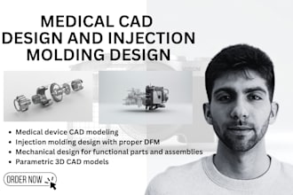 create medical cad device, injection molding design and mechanical design