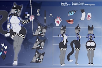 draw furry reference sheet furry ref sheet anthro character sheet furry nsfw art