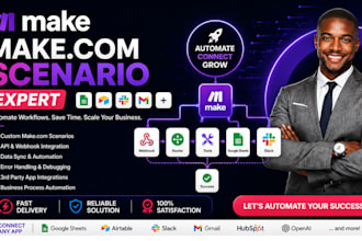 fix make com, made com, setup make com automation, make automation, make expert
