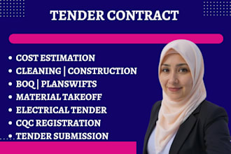 bid UK cleaning electrical tender healthcare tender, cost estimation boq