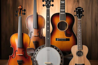 record professional violin, fiddle, guitar, banjo, and ukulele tracks