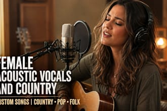 create custom country pop rock folk songs, acoustic guitar with female vocals