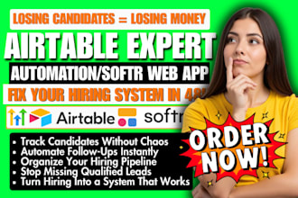 build airtable recruitment CRM, automation for hiring agencies softr portal n8n