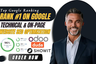 do website SEO optimization for showit, odoo, duda, wordpress or wix on google