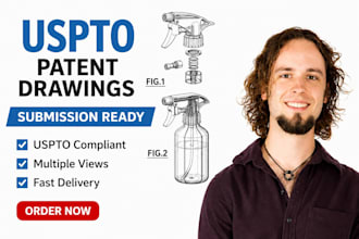 do patent drawing technical drawing patent illustration uspto utility design