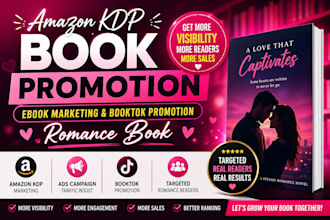 do amazon kdp book promotion ebook marketing romance book booktok promotion
