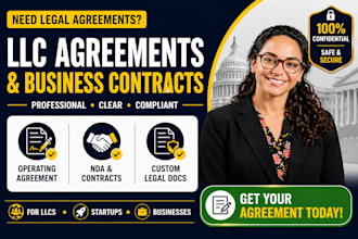 draft llc operating agreements, partnership, nda and business contracts