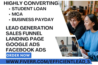 generate student loan mca business payday loan leads build student loan website