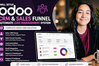 setup odoo CRM, sales funnel and automate lead management system