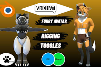 design edit vrchat avatar vtber 3d rigging