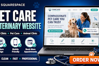 design squarespace veterinary website pet care animal clinic website