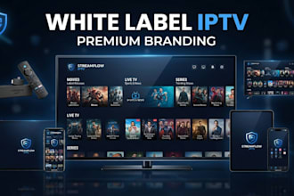 create white label iptv app brand with custom logo dns and multi device setup