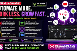 setup n8n youtube automation n8n ghl shopify automation fix n8n tutor rag agent