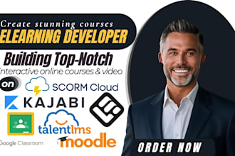build video courses on learnworlds, google classroom, kajabi, moodle, talentlms