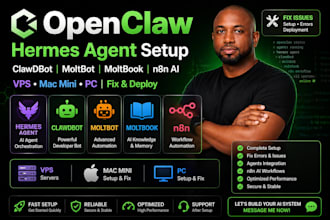 openclaw hermes agent setup clawdbot moltbot moltbook n8n ai vps mac mini pc fix