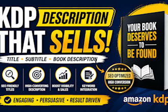 write optimized amazon KDP title book description that sells