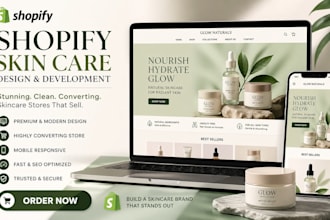 design a skin care shopify store skin care website dropshipping store