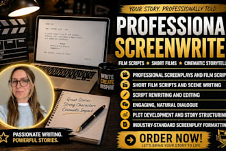 deliver screenplay, film script, script writing, short film script, screenwriter