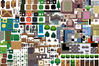 create gen 4 5, style rpg pixel tileset for 2d game