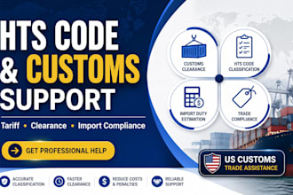 assist with US customs clearance, tariff refunds, hts classification services