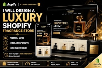 design a luxury perfume shopify store fragrance website