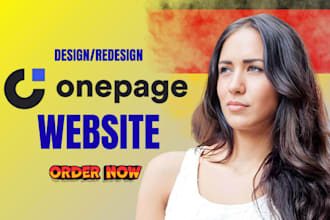 create onepage io website landing page funnel design or redesign on onepage io