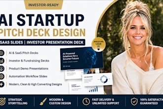 ai startup pitch deck design, saas slides, investor presentation deck