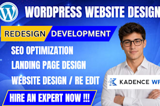 build wordpress website design, redesign wordpress website development, kadence