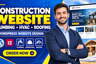 design construction, remodeling, plumbing website with wordpress