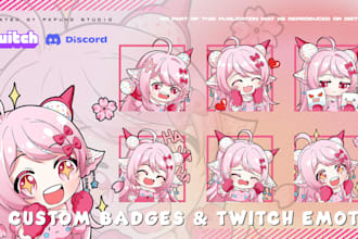 create cute chibi animated emotes for pfp, sticker, stream, youtube, twitch, oc