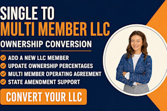 convert your single member llc to a multi member llc and update ownership