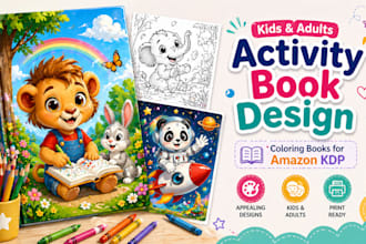 do appealing kids and adults activity book design, coloring book for amazon KDP