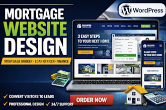 design mortgage website with calculator CRM integration finance website