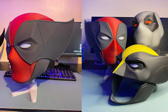 resin 3d print and paint wearable cosplay helmet mask custom armor design