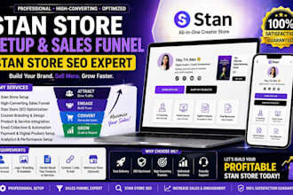 do stan store marketing, etsy stan store, sales funnel and stan store promotion