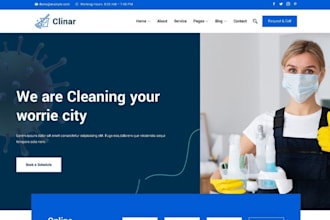 design a cleaning service website, house cleaning, and office cleaning website