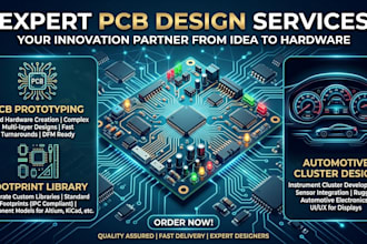 do pcb prototyping, footprint library and automotive cluster design
