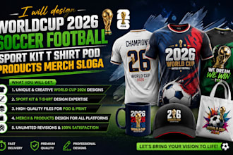 design worldcup 2026 soccer foothball sport kit t shirt pod products merch sloga