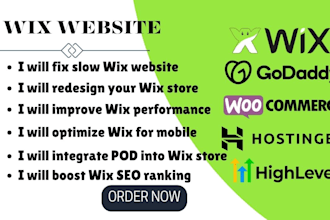 design redesign fix wix website wix studio design wix pod website wix SEO expert