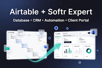 setup airtable database automation crm and softr web app client portal
