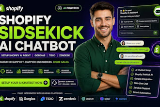 shopify sidsekick ai chatbot setup shopify ai agent gorgias tidio zendesk