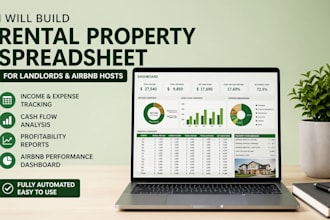 build rental property spreadsheet for landlord and airbnb hosts,expenses tracker