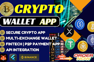 build crypto exchange website, p2p exchange app, crypto wallet, blockchain app