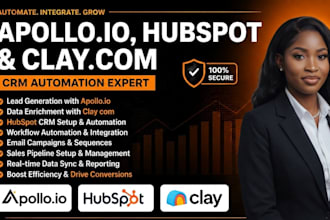 setup clay com, apollo io, hubspot crm and workflow automation